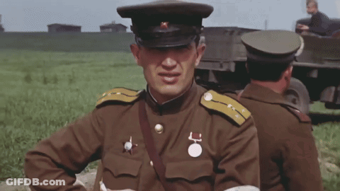 Man In Military Uniform With Medal Saying L GIF
