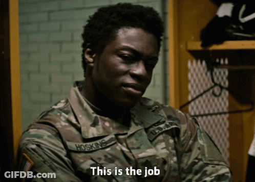 Man In Military Uniform With Name Hoskins GIF