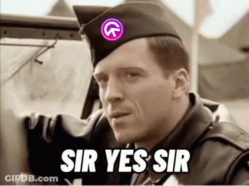 Man In Military Uniform With Sir Yes Sir Hat GIF