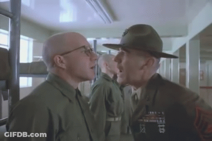Man In Military Uniform With US Marines Patch GIF