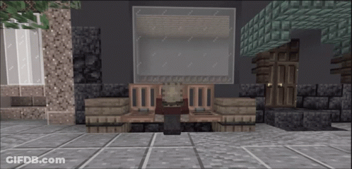 Man In Minecraft Standing By Window GIF