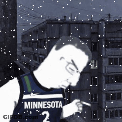 Man In Minnesota Jersey Smoking Cigarette GIF