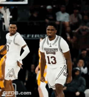 Man In Mississippi State Jersey On Basketball Court GIF