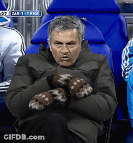 Man In Mittens At Stadium Scoreboard Zar 1-1 Rma GIF