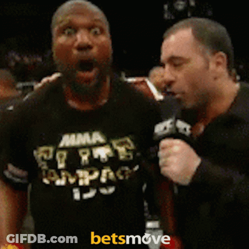 Man In MMA Shirt Being Interviewed GIF