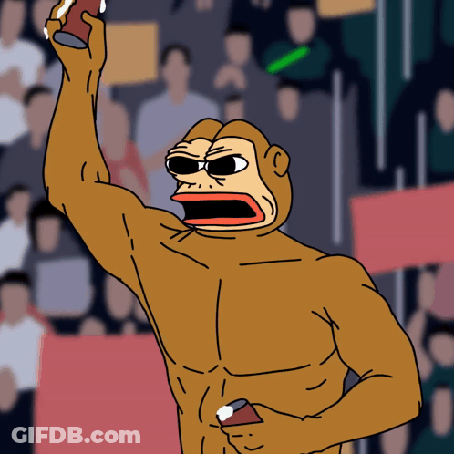 Man In Monkey Costume Holding Soda Can GIF