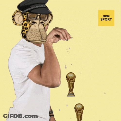 Man In Monkey Mask Holding Trophy BBC Sport GIF