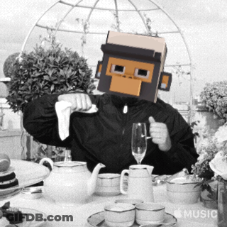 Man In Monkey Mask With Wine Glass GIF