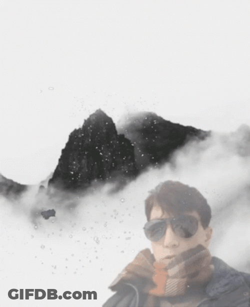 Man In Mountain Fog GIF