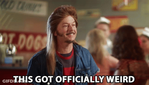 Man In Mullet Says This Got Officially Weird In Diner GIF
