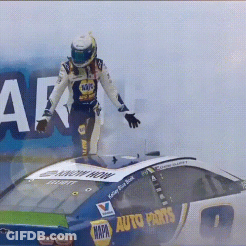 Man In Napa Helmet On Race Car GIF
