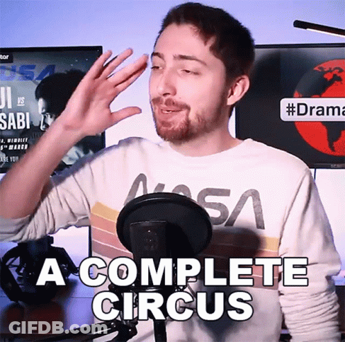 Man In NASA Shirt Says A Complete Circus GIF