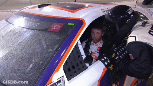 Man In NASCAR Race Car GIF
