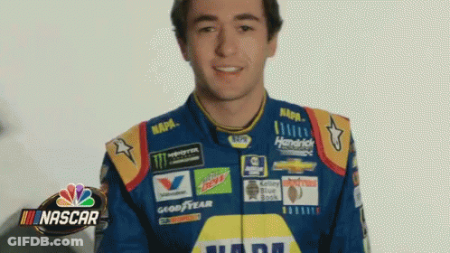 Man In NASCAR Uniform Smiling GIF