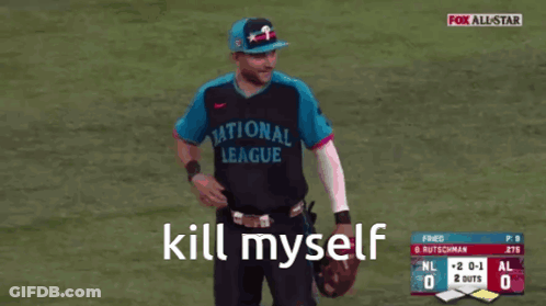 Man In National League Jersey Stands On Field GIF