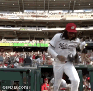 Man In Nationals Jersey Dancing GIF