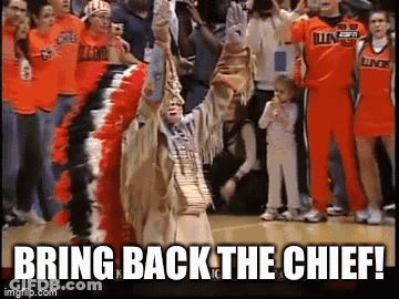 Man In Native American Costume Bring Back The Chief GIF