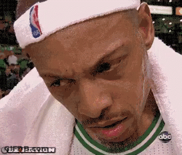 Man In NBA Headband Looking Down GIF