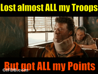 Man In Neck Brace In Diner Lost Almost All My Troops GIF