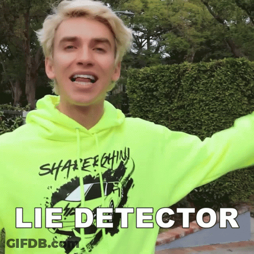 Man In Neon Green Hoodie Saying Lie Detector GIF