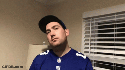 Man In New York Giants Jersey And Hat GIF