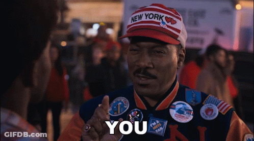 Man In New York Hat And Jacket Saying You GIF