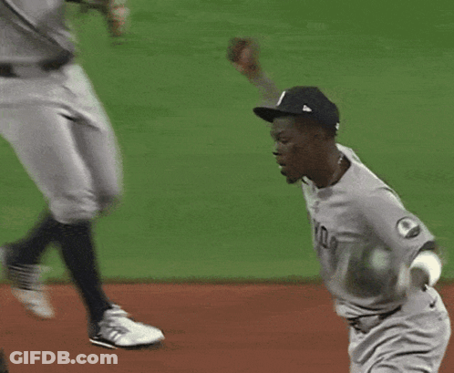 Man In New York Jersey Holding Baseball GIF