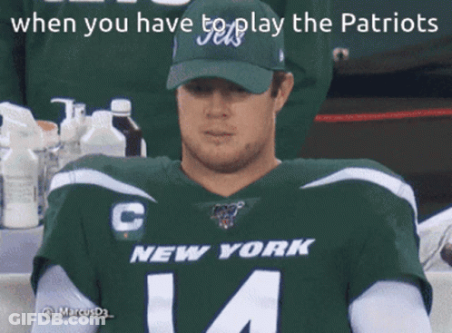 Man In New York Jets Jersey And Hat GIF