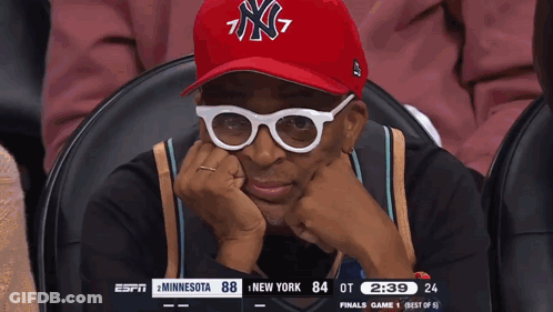 Man In New York Yankees Hat Watching Game GIF
