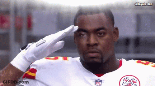 Man In NFL Jersey Saluting GIF
