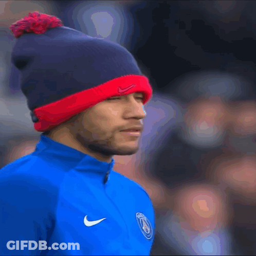 Man In Nike Hat And Blue Shirt GIF