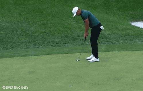 Man In Nike Hat Holding Golf Club GIF