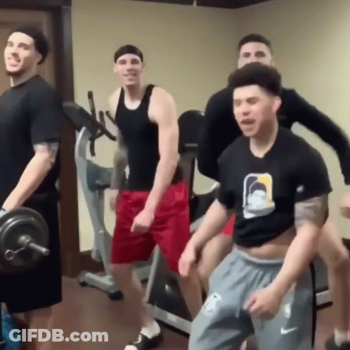 Man In Nike Shirt Standing In Gym GIF