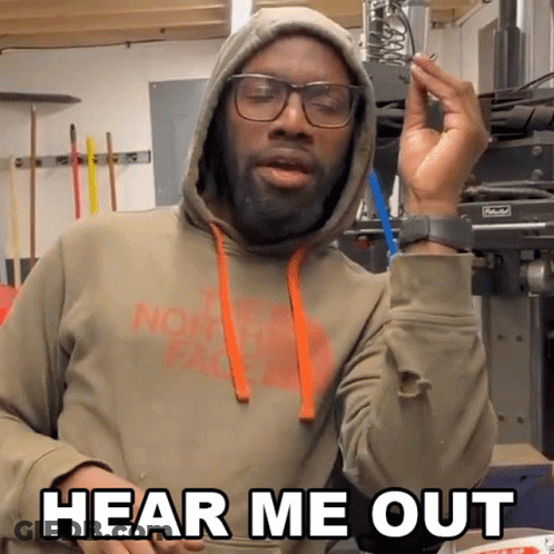 Man In North Face Hoodie Says Hear Me Out GIF