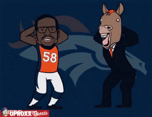 Man In Number 58 And Horse Head GIF