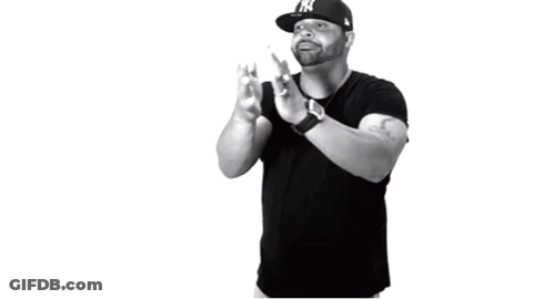 Man In NY Hat Clapping Hands GIF