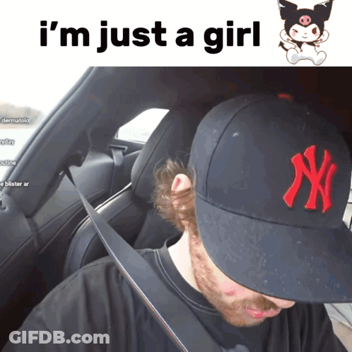 Man In NY Hat Sitting In Driver Seat GIF