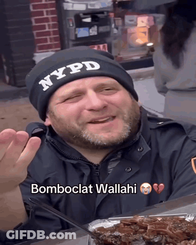Man In NYPD Hat Smiling GIF