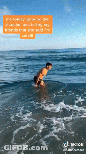 Man In Ocean Me Totally Ignoring GIF