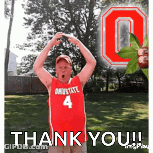 Man In Ohio State Jersey Making Heart With Hands GIF