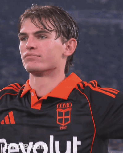 Man In Orange And Black Adidas Shirt GIF