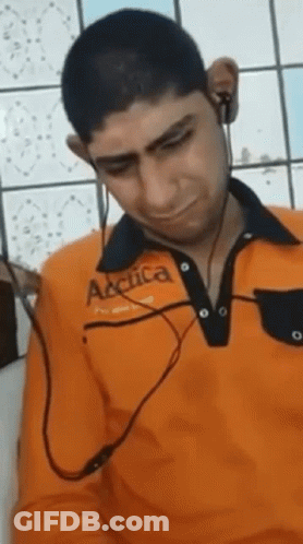 Man In Orange Arctica Shirt GIF