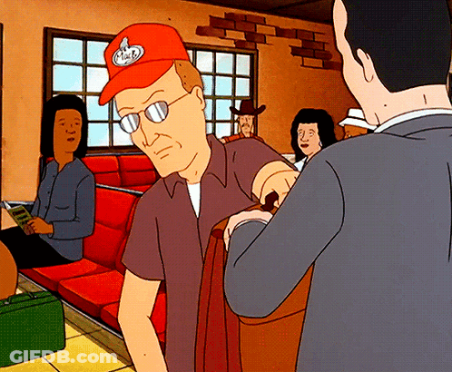 Man In Orange Hat Saying King Of The Hill GIF