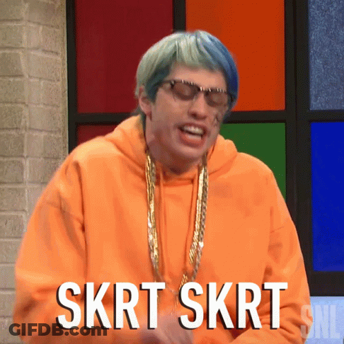 Man In Orange Hoodie Saying Skrt Skrt GIF
