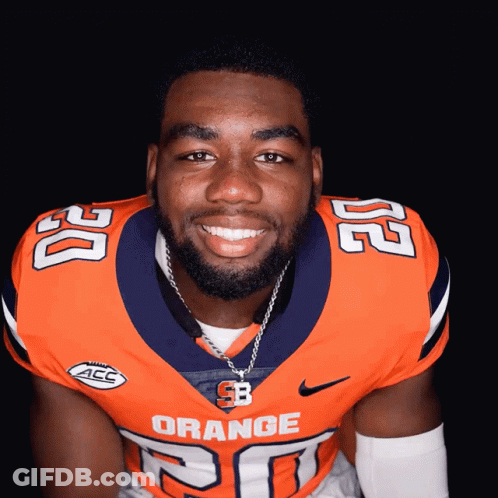 Man In Orange Jersey Number 20 GIF