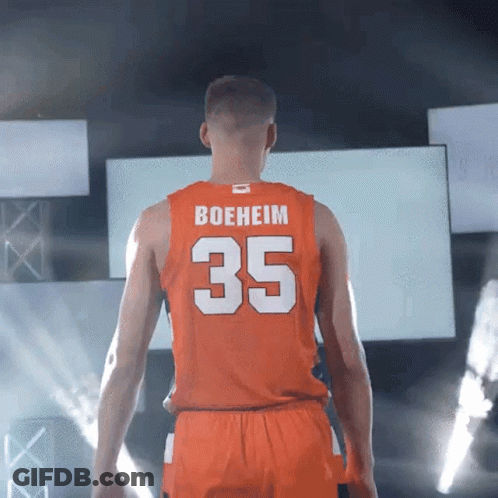 Man In Orange Jersey Number 35 GIF