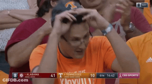Man In Orange Kentucky Shirt GIF