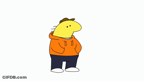 Man In Orange Shirt And Black Pants GIF
