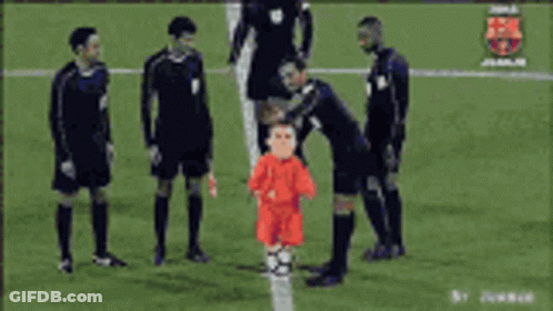 Man In Orange Shirt And Blue Jersey 10 GIF
