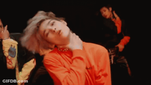 Man In Orange Shirt Dancing, Another Looks On GIF